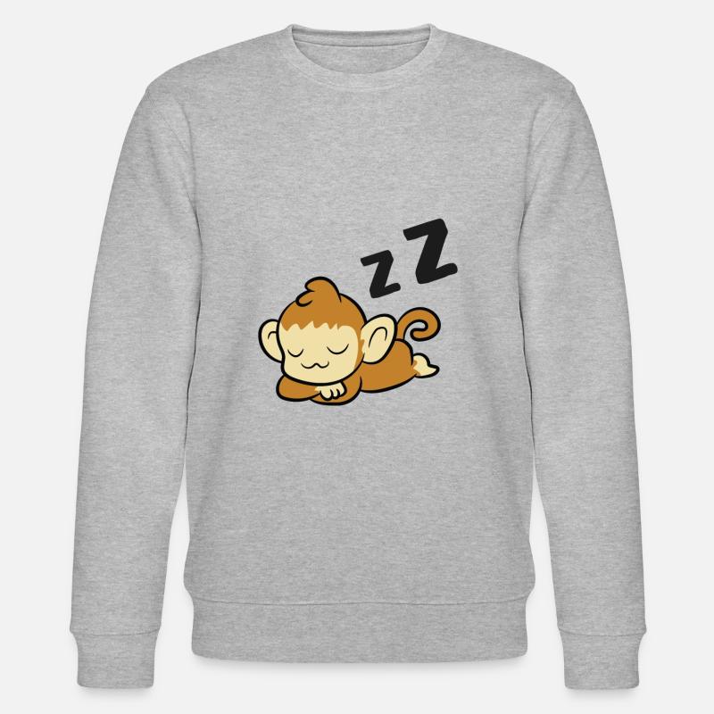 Schlafender Affe Affe Müder Affe - Stanley/Stella Unisex Bio-Sweatshirt CHANGER  - Grau meliert