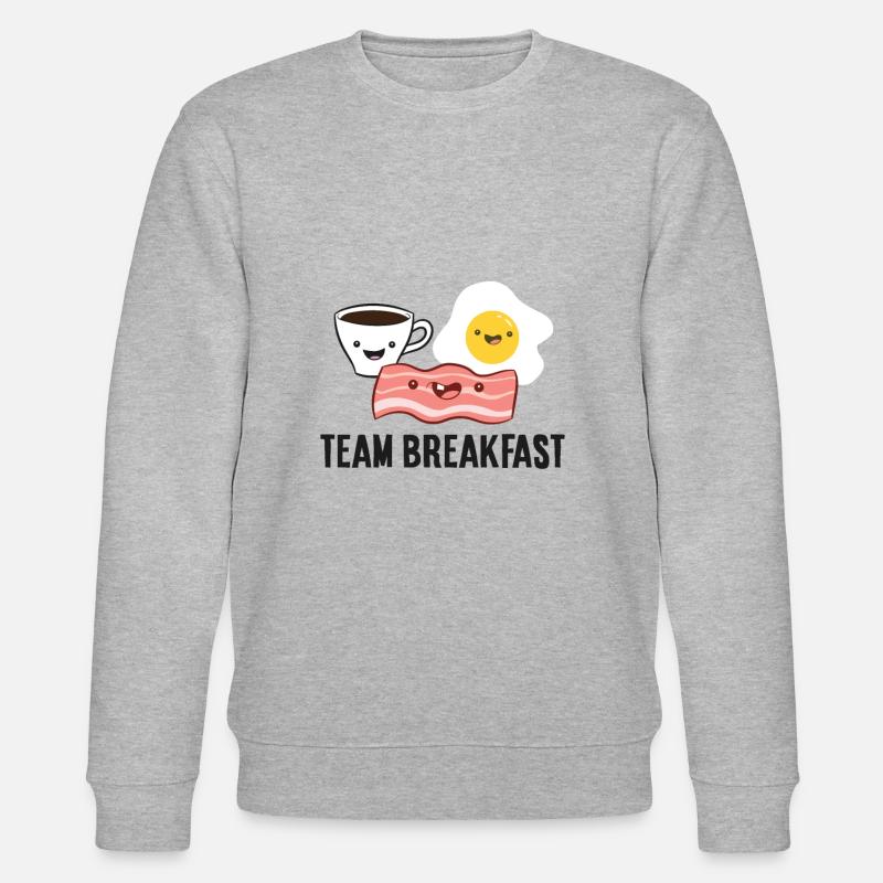 Speck-Eier-Kaffee-Team-Frühstück - Stanley/Stella Unisex Bio-Sweatshirt CHANGER - Grau meliert