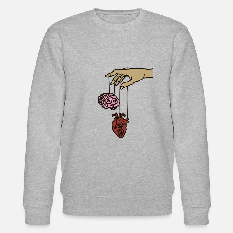 Brain or heart! - Stanley/Stella Unisex Bio-Sweatshirt CHANGER - Grau meliert