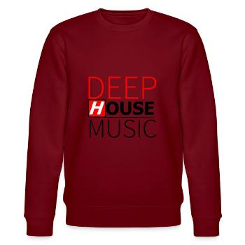 Deep House Music - Stanley/Stella CHANGER Unisex Organic Sweatshirt - burgundy - Front - Nik (191cm) & Marisol (170cm)