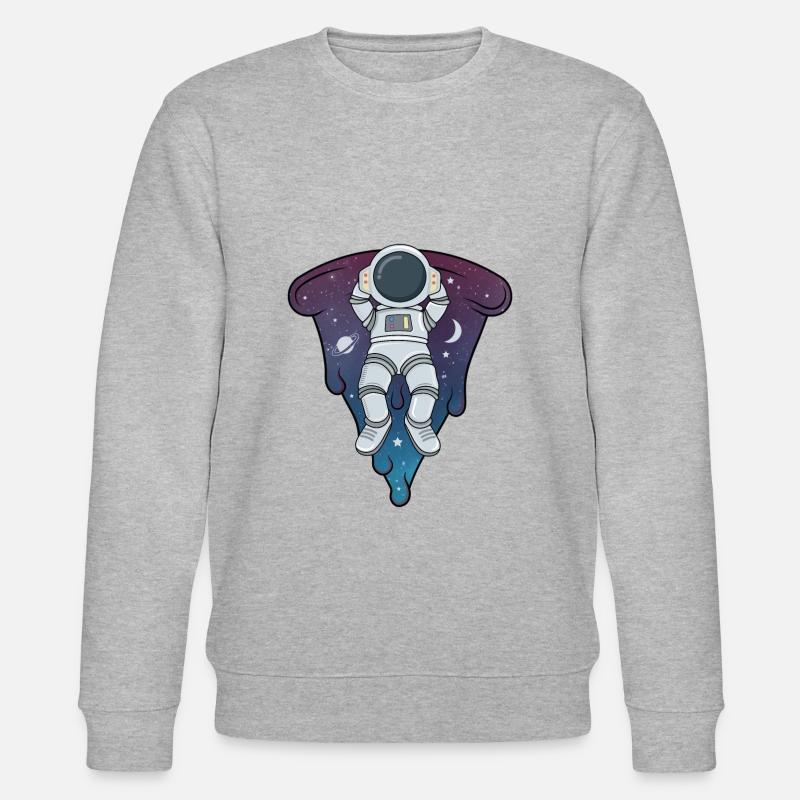 astronaut pizza,astronomy Space Solar System - Stanley/Stella CHANGER Unisex Organic Sweatshirt - heather grey