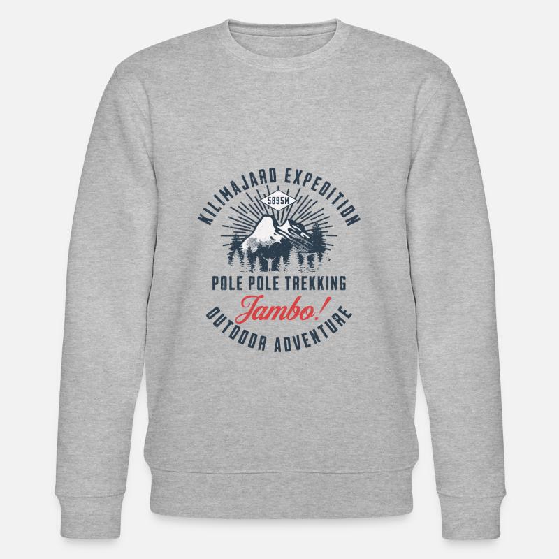 Kilimandscharo-Expedition - Pole Pole Trekking - Stanley/Stella Unisex Bio-Sweatshirt CHANGER  - Grau meliert