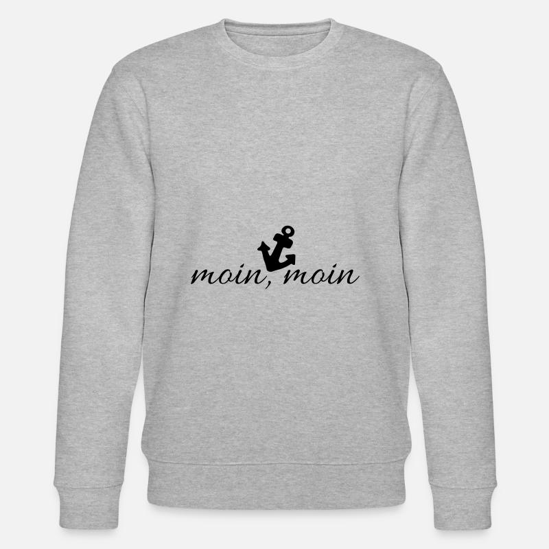 wunderschöner anker mit moin, moin - Stanley/Stella Unisex Bio-Sweatshirt CHANGER  - Grau meliert