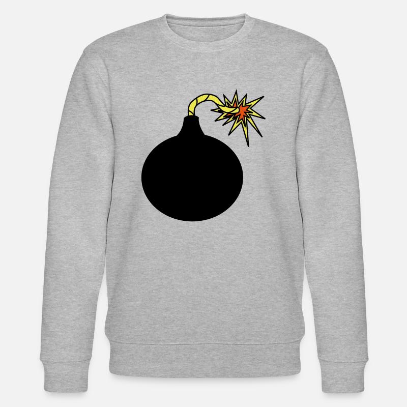 Bombe Zünschnur Geschenkidee Feuer Explosion - Stanley/Stella Unisex Bio-Sweatshirt CHANGER - Grau meliert