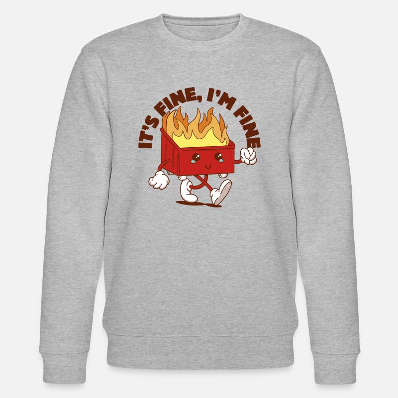 Müllcontainer-Feuer-Vibes - Stanley/Stella Unisex Bio-Sweatshirt CHANGER  - Grau meliert
