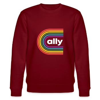 LGBT-Verbündeter - Stanley/Stella Unisex Bio-Sweatshirt CHANGER  - Burgunderrot - Vorne - Nik (191cm) & Marisol (170cm)