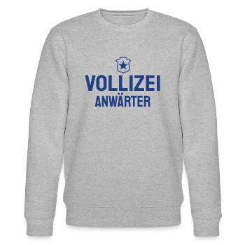 Vollizei Anwärter Party Spruch Humor Alkohol Fun - Stanley/Stella Unisex Bio-Sweatshirt CHANGER  - Grau meliert - Vorne - Nik (191cm) & Marisol (170cm)