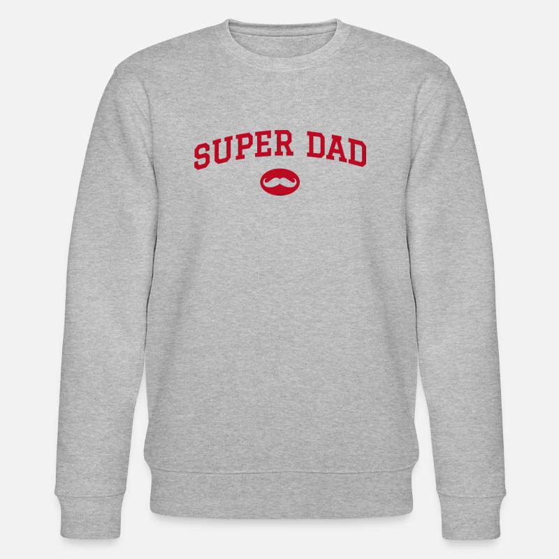 Super Papa Schnurrbart - Stanley/Stella Unisex Bio-Sweatshirt CHANGER  - Grau meliert