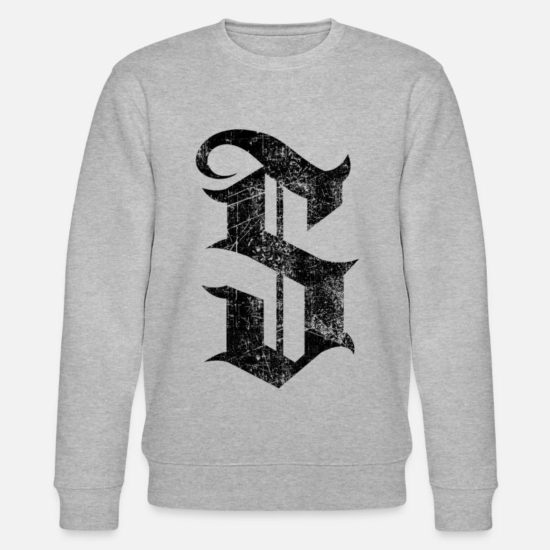 Tshirt alphabet initial S - Sweat bio CHANGER Stanley/Stella Unisexe - gris chiné