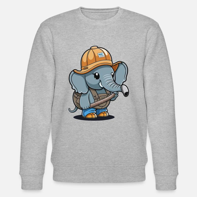 Elefanten-Baumeister - Stanley/Stella Unisex Bio-Sweatshirt CHANGER  - Grau meliert