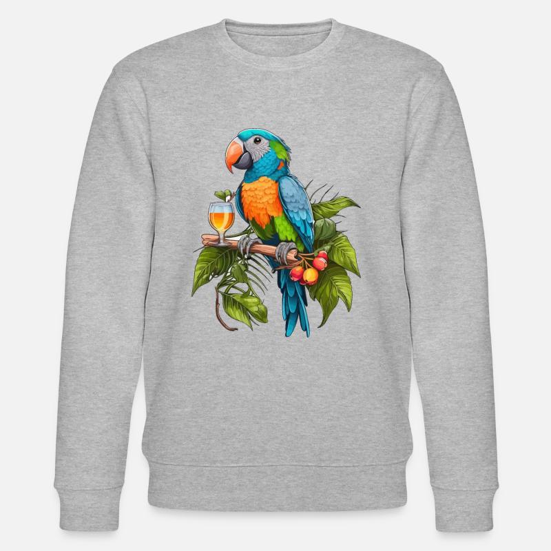 Papageien-Party - Stanley/Stella Unisex Bio-Sweatshirt CHANGER  - Grau meliert