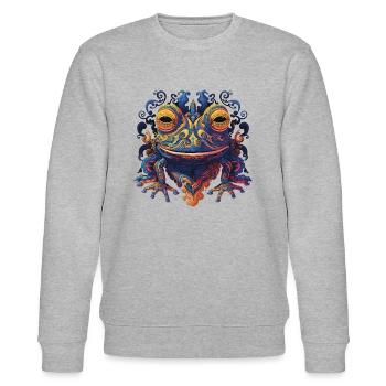 Dmt Frog - Stanley/Stella CHANGER Unisex Organic Sweatshirt - heather grey - Front - Nik (191cm) & Marisol (170cm)