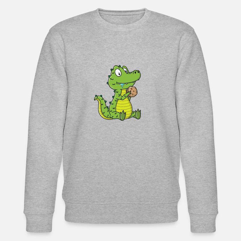 Cookie Krokodil - Stanley/Stella Unisex Bio-Sweatshirt CHANGER  - Grau meliert