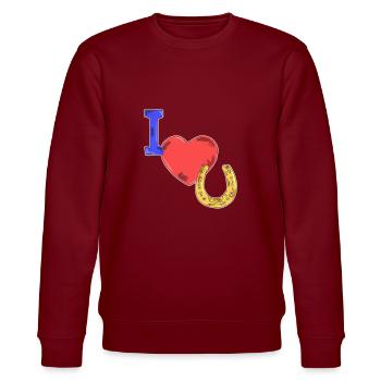 Idée cadeau chevaux - Sweat bio CHANGER Stanley/Stella Unisexe - bordeaux - Devant - Nik (191cm) & Marisol (170cm)