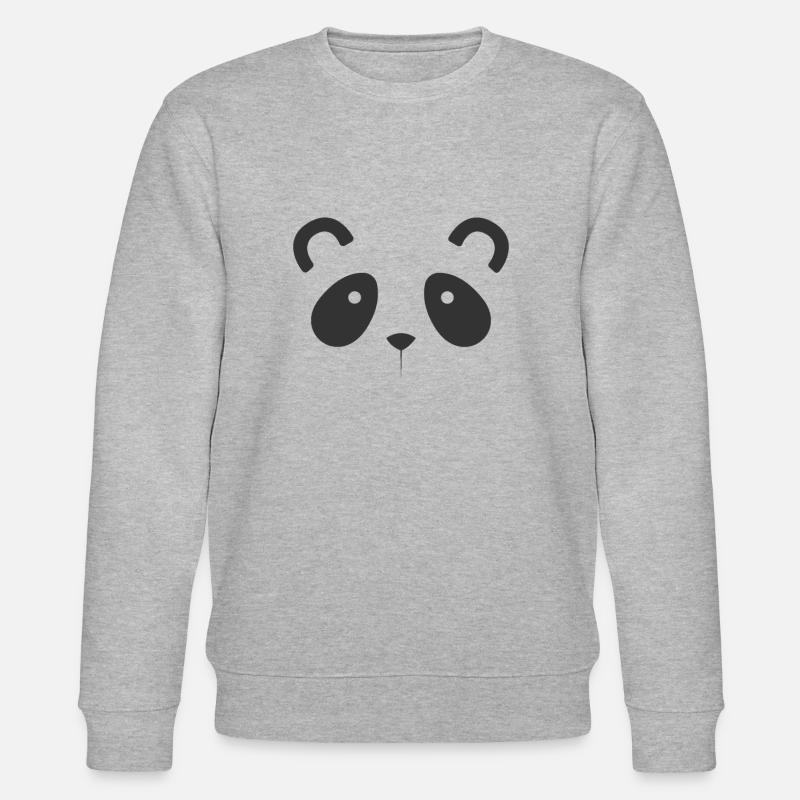 Pandabär Gesicht Kopf - Stanley/Stella Unisex Bio-Sweatshirt CHANGER  - Grau meliert