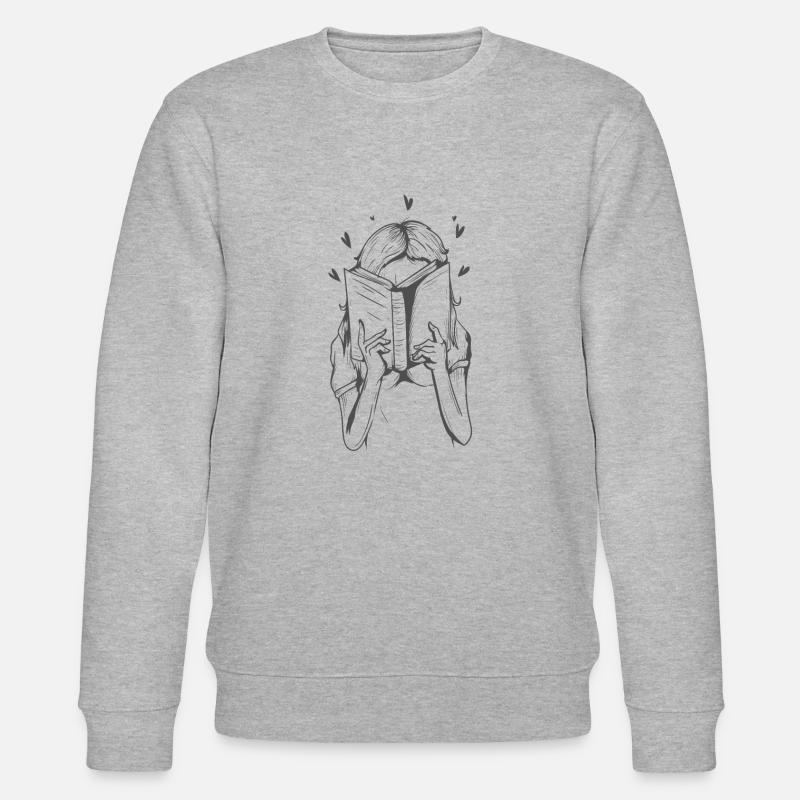 Bücherwurm und Leseratte - Stanley/Stella Unisex Bio-Sweatshirt CHANGER  - Grau meliert
