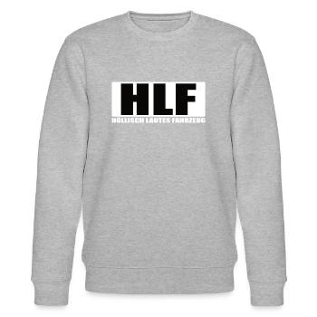 HLF Freiwillige Feuerwehr Feuerwehrfahrzeug - Stanley/Stella Unisex Bio-Sweatshirt CHANGER  - Grau meliert - Vorne - Nik (191cm) & Marisol (170cm)