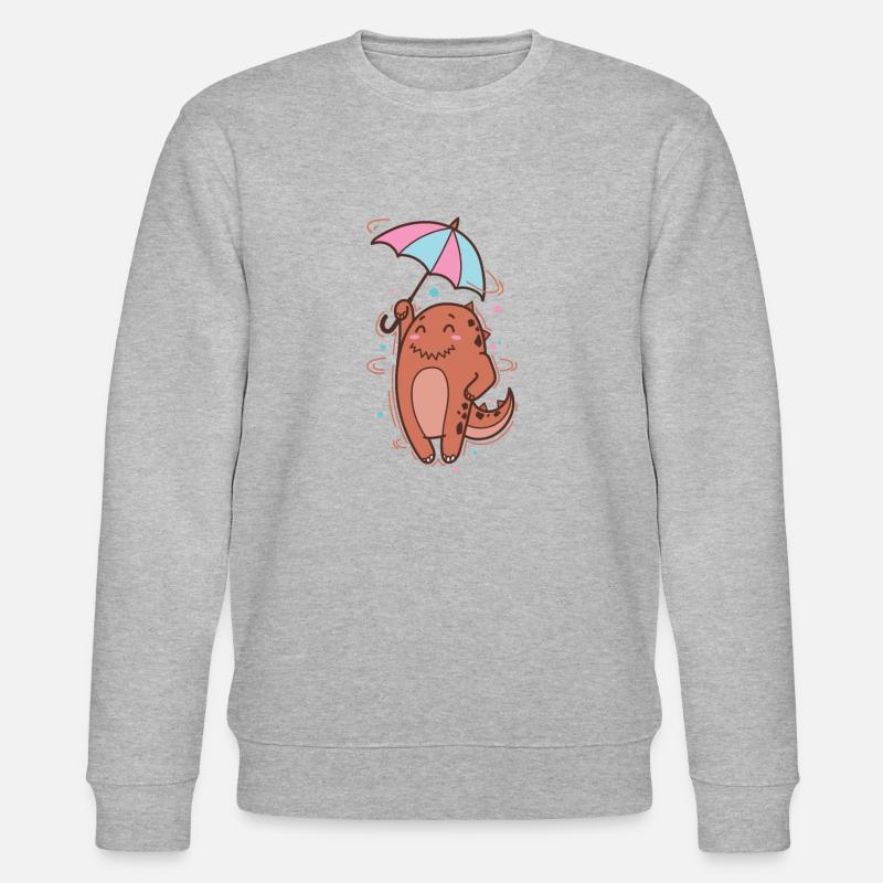 Dino avec parasol Dinosaure Reptile - Sweat bio CHANGER Stanley/Stella Unisexe - gris chiné