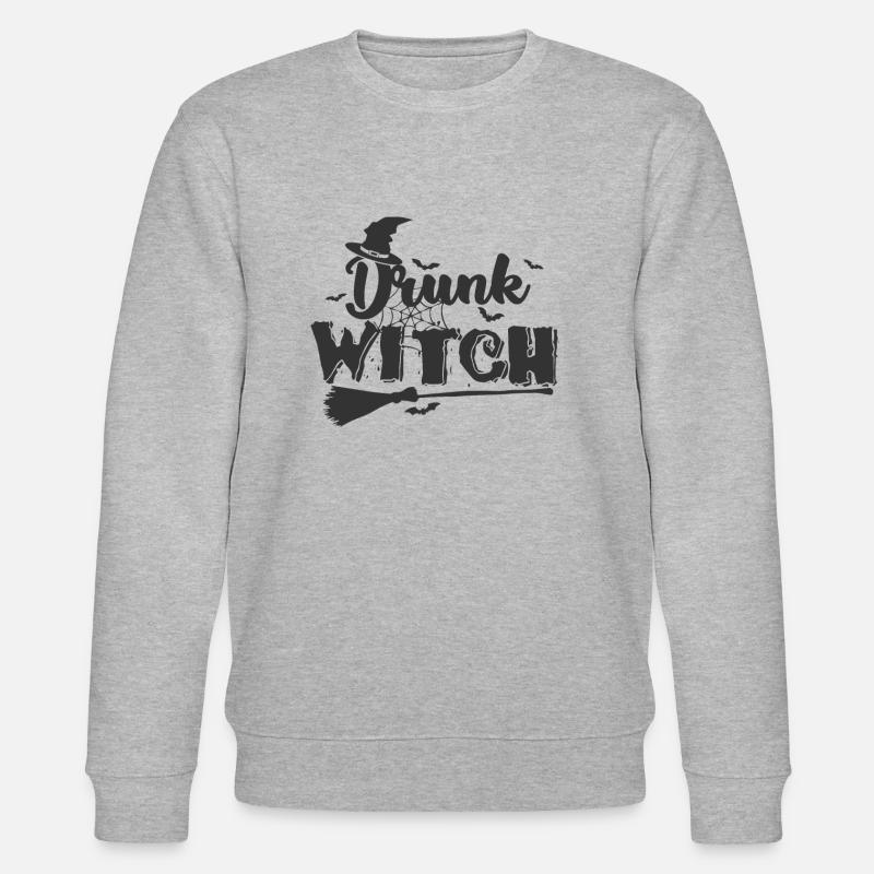 Drunk Witch Halloween Holiday Custom - Sweat bio CHANGER Stanley/Stella Unisexe - gris chiné