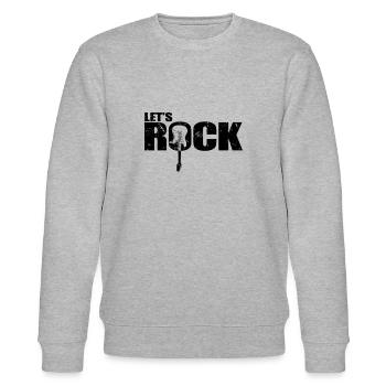 Let’s Rock Gitarre Musikstil Genre Rockband - Stanley/Stella Unisex Bio-Sweatshirt CHANGER  - Grau meliert - Vorne - Nik (191cm) & Marisol (170cm)