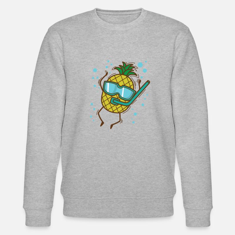 Pineapple Dips Tropical Sweet Fruit - Stanley/Stella CHANGER Unisex Organic Sweatshirt - heather grey