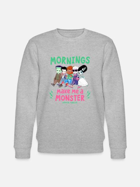 Universal Monsters Mornings Make Me A Monster - Stanley/Stella CHANGER Unisex Organic Sweatshirt - heather grey