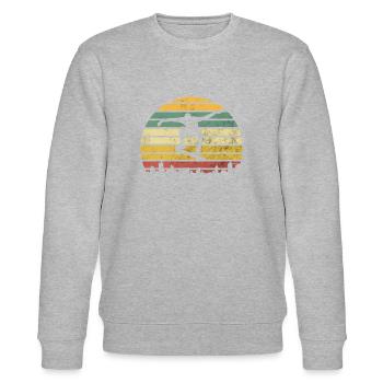 Skate Vintage Retro Skating Skateboard - Stanley/Stella Unisex Bio-Sweatshirt CHANGER  - Grau meliert - Vorne - Nik (191cm) & Marisol (170cm)