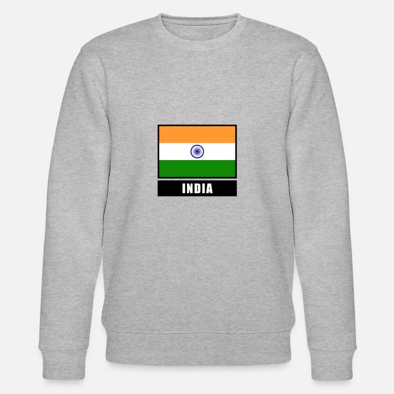 Inde Drapeau indien drapeau - Sweat bio CHANGER Stanley/Stella Unisexe - gris chiné