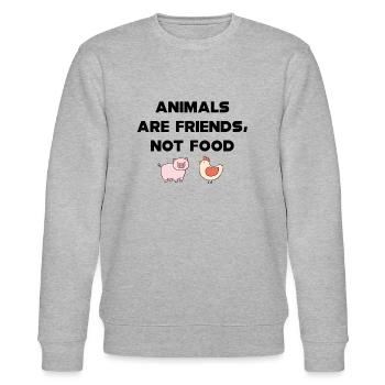 Amoureux des animaux - les animaux sont des amis, pas de la nourriture - Sweat bio CHANGER Stanley/Stella Unisexe - gris chiné - Devant - Nik (191cm) & Marisol (170cm)