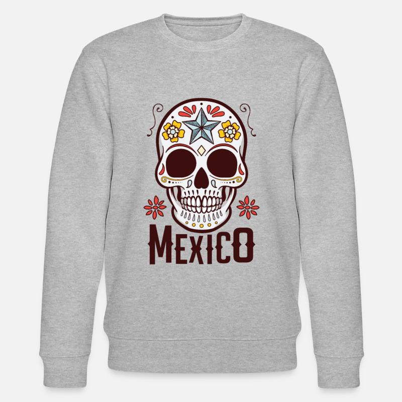 Sugar Skull Mexiko - Stanley/Stella Unisex Bio-Sweatshirt CHANGER  - Grau meliert