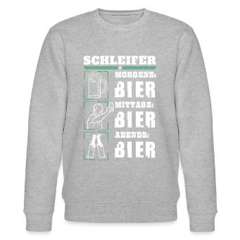 My daily routine as a grinder - Stanley/Stella CHANGER Unisex Organic Sweatshirt - heather grey - Front - Nik (191cm) & Marisol (170cm)