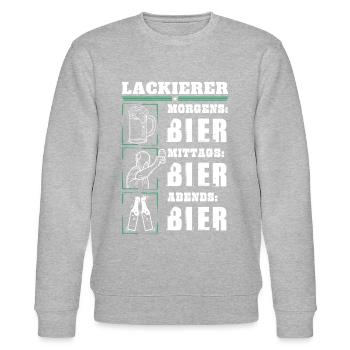 My daily routine as a painter - Stanley/Stella CHANGER Unisex Organic Sweatshirt - heather grey - Front - Nik (191cm) & Marisol (170cm)