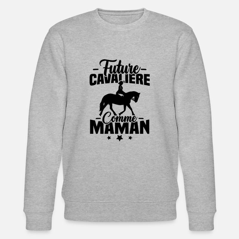 Future cavalière comme maman - Sweat bio CHANGER Stanley/Stella Unisexe - gris chiné