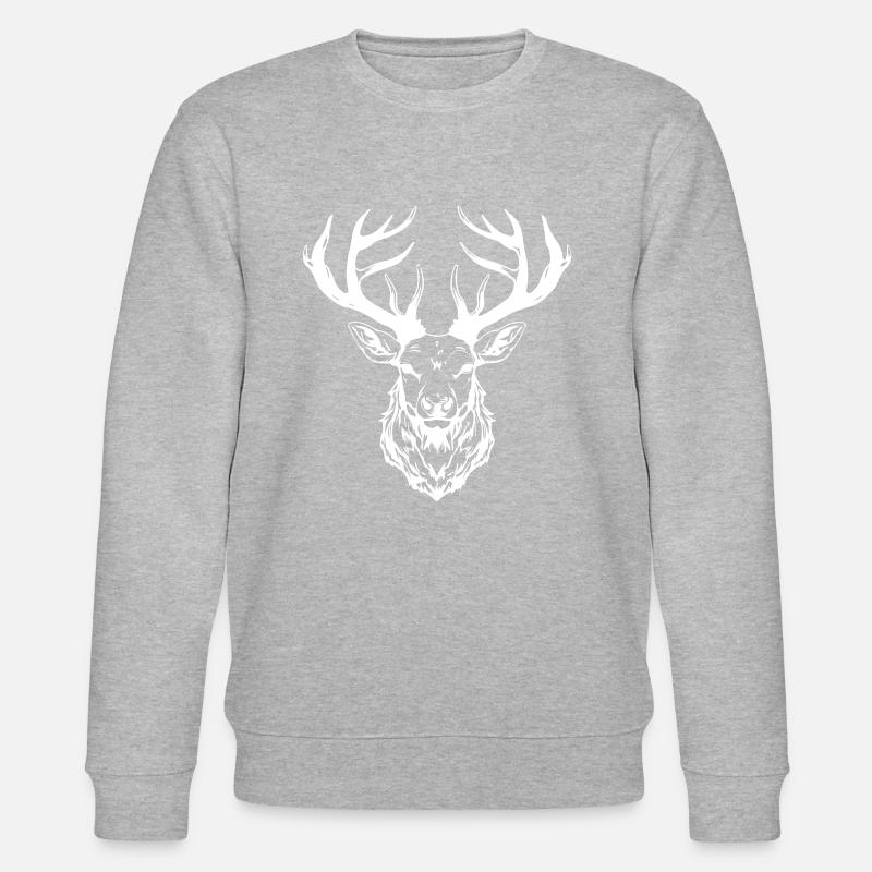 Tête de cerf - Sweat bio CHANGER Stanley/Stella Unisexe - gris chiné