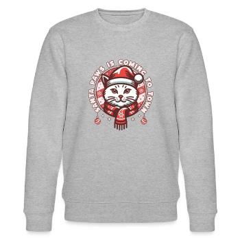 Santa Paws is Coming to Town - Stanley/Stella Unisex Bio-Sweatshirt CHANGER  - Grau meliert - Vorne - Nik (191cm) & Marisol (170cm)