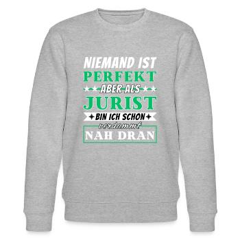 Niemand ist Perfekt - Juristen sind nah dran - Stanley/Stella Unisex Bio-Sweatshirt CHANGER  - Grau meliert - Vorne - Nik (191cm) & Marisol (170cm)