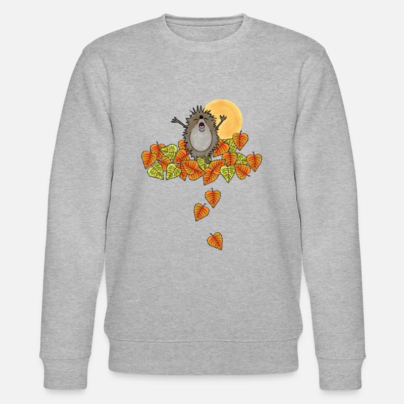 Hérisson, automne, feuilles, feuillage - Sweat bio CHANGER Stanley/Stella Unisexe - gris chiné
