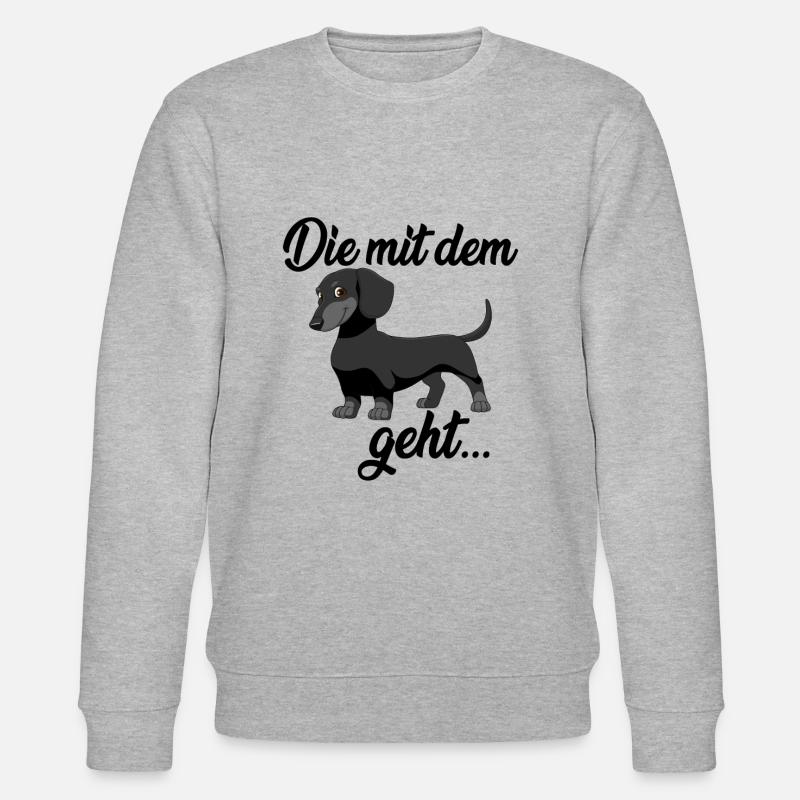 Die mit dem Dackel geht... - Stanley/Stella Unisex Bio-Sweatshirt CHANGER  - Grau meliert