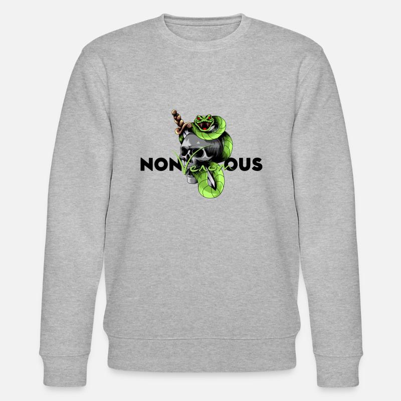 Skull mit Schlange - Stanley/Stella Unisex Bio-Sweatshirt CHANGER  - Grau meliert