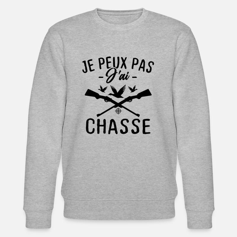 Je peux pas j'ai chasse - Sweat bio CHANGER Stanley/Stella Unisexe - gris chiné
