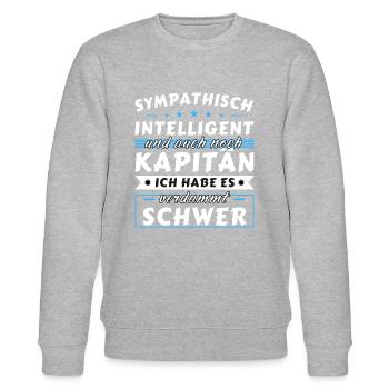 Sympathisch und intelligent - Kapitän Edition - Stanley/Stella Unisex Bio-Sweatshirt CHANGER  - Grau meliert - Vorne - Nik (191cm) & Marisol (170cm)