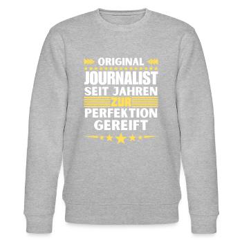 Zur Perfektion gereifter Journalist - Stanley/Stella Unisex Bio-Sweatshirt CHANGER  - Grau meliert - Vorne - Nik (191cm) & Marisol (170cm)