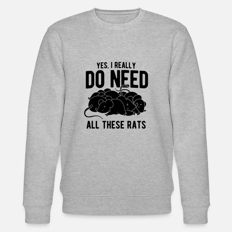 Nagetier Maus Ratte - Stanley/Stella Unisex Bio-Sweatshirt CHANGER  - Grau meliert
