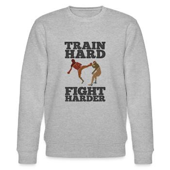 Kickboxing - Stanley/Stella Unisex Bio-Sweatshirt CHANGER  - Grau meliert - Vorne - Nik (191cm) & Marisol (170cm)