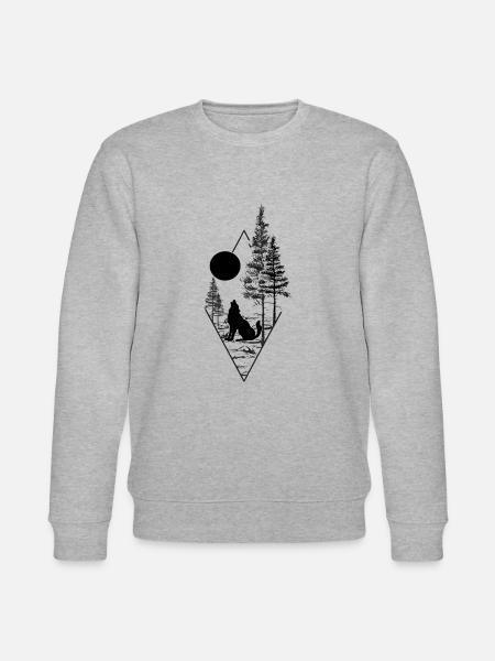 Moon and the wolf - Stanley/Stella CHANGER Unisex Organic Sweatshirt - heather grey