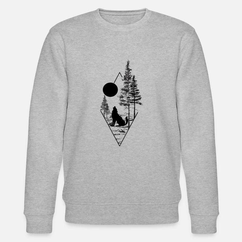 Mond und der Wolf - Stanley/Stella Unisex Bio-Sweatshirt CHANGER  - Grau meliert