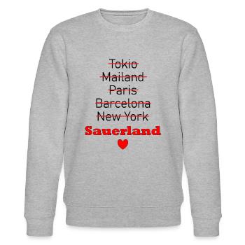 Sauerland Heimatliebe - Stanley/Stella Unisex Bio-Sweatshirt CHANGER  - Grau meliert - Vorne - Nik (191cm) & Marisol (170cm)