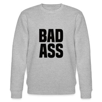 Bad Ass - Stanley/Stella CHANGER Unisex Organic Sweatshirt - heather grey - Front - Nik (191cm) & Marisol (170cm)