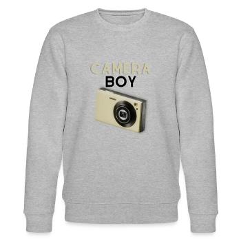 Camera Boy Design in Beige - Stanley/Stella Unisex Bio-Sweatshirt CHANGER  - Grau meliert - Vorne - Nik (191cm) & Marisol (170cm)