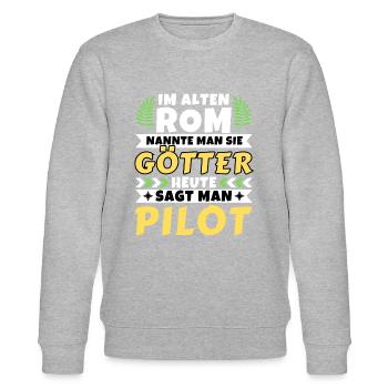 Im alten Rom waren Sie Götter. Heute Pilot - Stanley/Stella Unisex Bio-Sweatshirt CHANGER  - Grau meliert - Vorne - Nik (191cm) & Marisol (170cm)